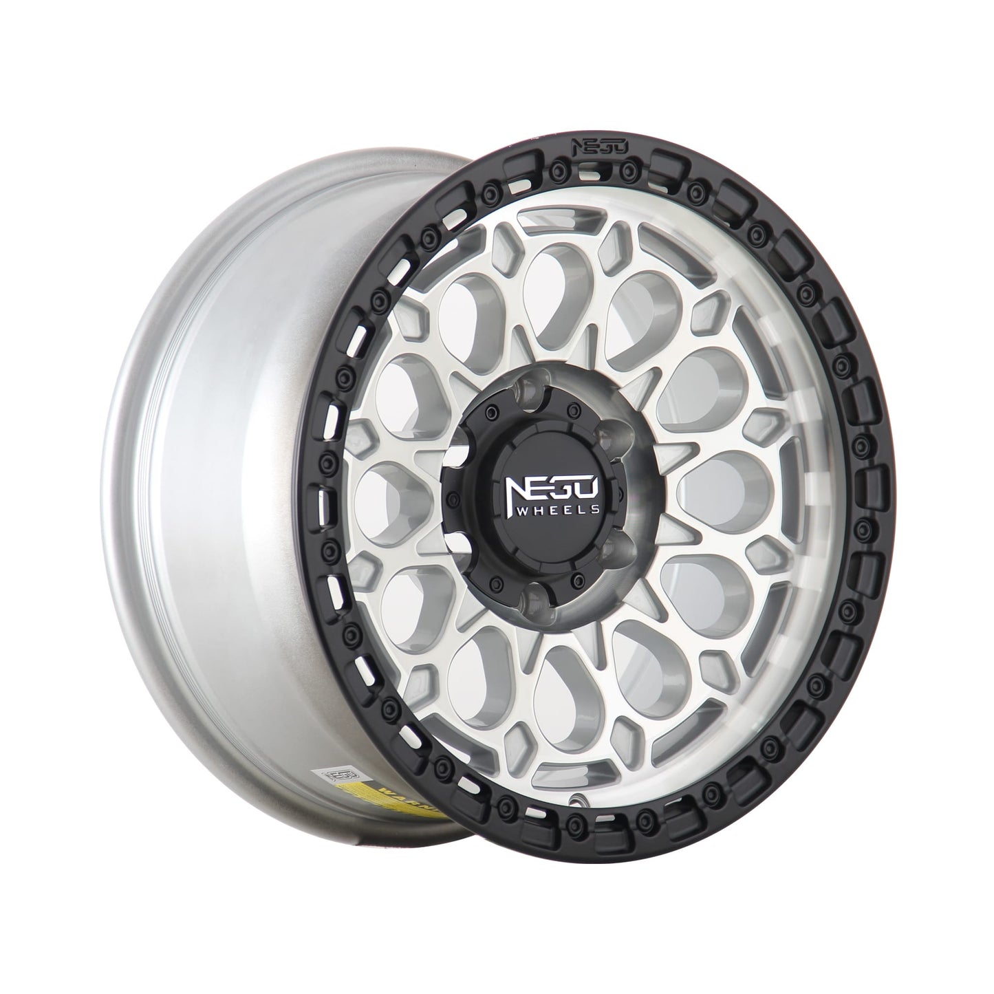 Alloy wheel NEGU06-17x8.5 ET0 (6x139.7) CB110- Silver Machined Face with Matte Black Lip