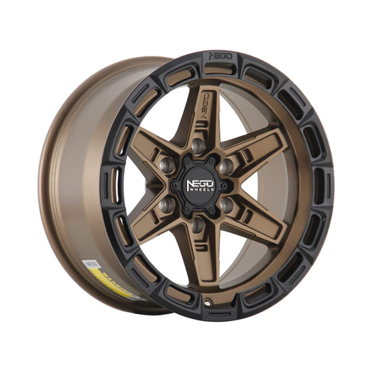 Alloy wheel NEGU11-17x8.5 ET0 (6x139.7) CB106.2- Matte Bronze with Matte Black Lip