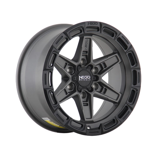 Alloy wheel NEGU11-17x8.5 ET0 (6x139.7) CB106.2- Matte Gunmetal with Matte Black Lip