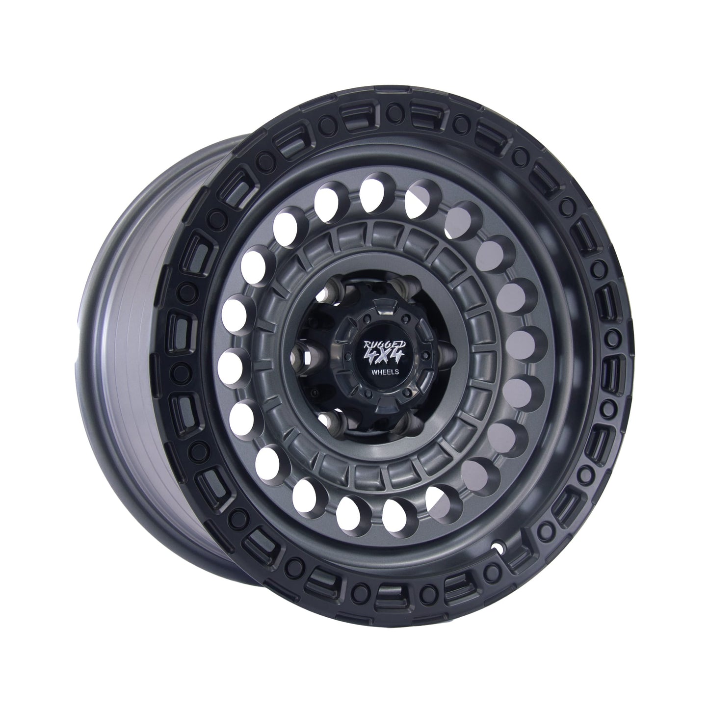 Rugged Military DX199 Alloy Wheel 17x9 (6x139.7) ET0 CB110.1 -Gray with black lip