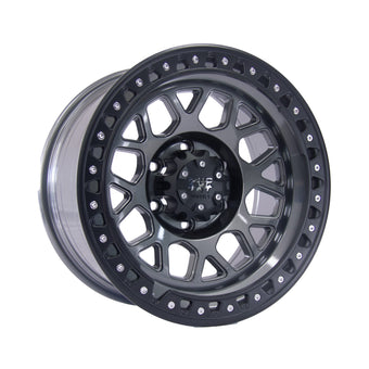 compare product Rugged Storm Alloy Wheel 17x9 (6x139.7) ET0 CB110 -Gun gray with black lip