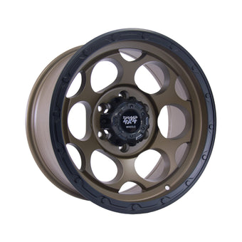 compare product Rugged Tracker DX205 Alloy Wheel 17x8.5 (6x139.7) ET-5 CB110.1 -Bronze with black lip