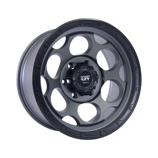 Rugged Tracker DX205 Alloy Wheel 17x8.5 (6x139.7) ET-5 CB110.1 -Gray with black lip