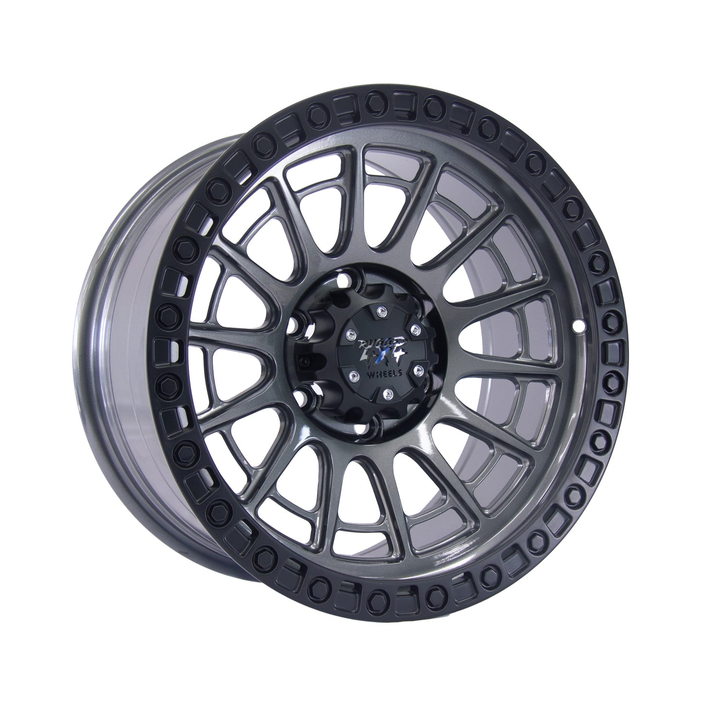 Rugged Traxx Alloy Wheel 17x9 (6x139.7) ET5 CB110 - Gun gray with black lip