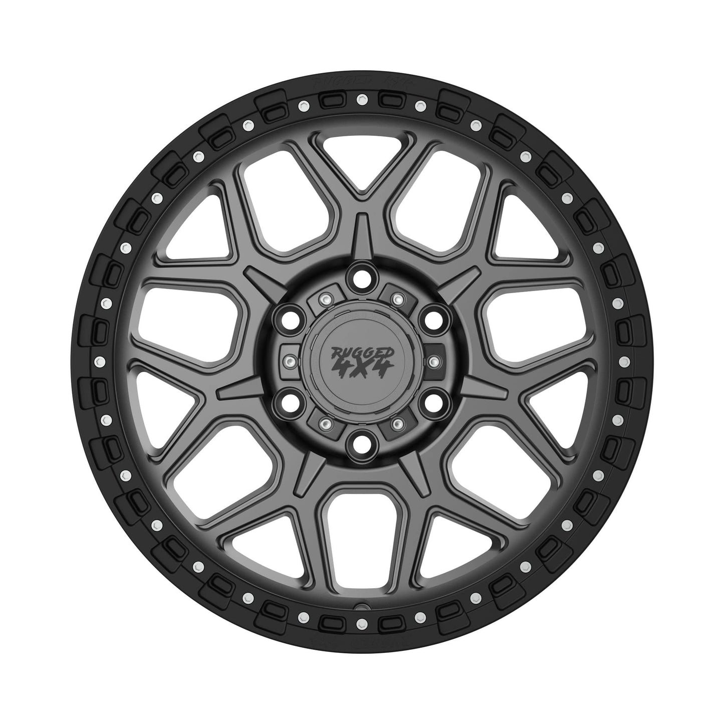 Rugged 4x4 IMPACT Alloy wheel 17x9 (6x139.7) ET15 CB110.15 - Satin gunmetal with black lip