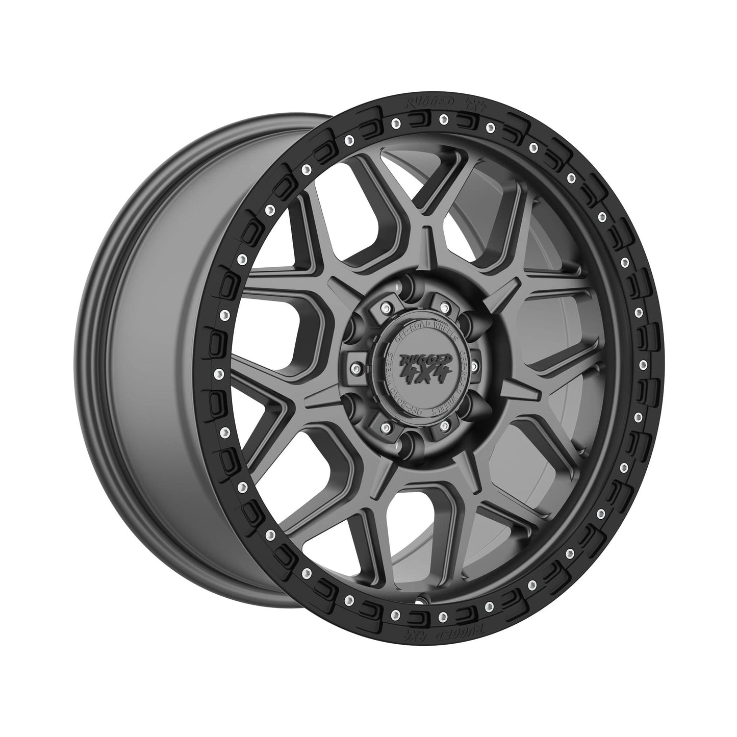 Rugged 4x4 IMPACT Alloy wheel 17x9 (6x139.7) ET15 CB110.15 - Satin gunmetal with black lip